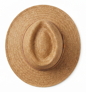 Personalized Odm Oem Woven Straw <b>Fedora</b> <b>Hat</b> Eco Friendly Wide Brim Sunshade Summer Trilby Cap with Leather Band for Outdoor Wear - Product Image 2