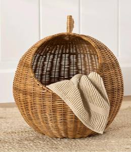 Cesta de mimbre tejida de manzana Cesta de mimbre Cesta de almacenamiento de mimbre para organizar la sala de estar decorativa - Product Image 3