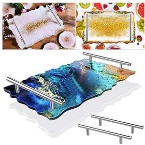 Bandeja de Resina Hecha a Mano Económica con Posavasos, Diseño Elegante y Personalizable para Decoración del Hogar y Servicio de Invitados - Product Image 5