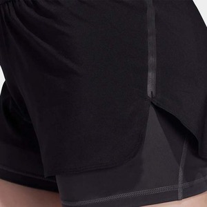 Vente en gros Short personnalisé deux en un Short blanc d'entraînement de gymnastique pour femmes 100% coton anti-rides Short à cordon en coton noir pour femme - Product Image 4