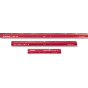 Regla de Corte de Aluminio Roja Transotype PRO de 30 cm, Doble Cara, Biselada, Sin Escala en Ambos Lados - Product Image 4