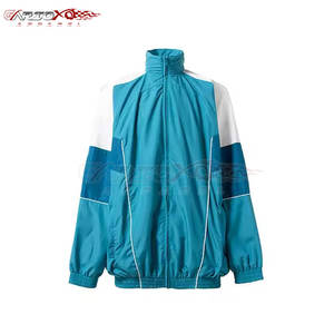 Traje cortavientos de moda para hombre con logotipo impreso y chaqueta con capucha Traje cortavientos de dos tonos - Product Image 3