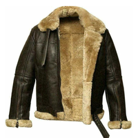 Blouson Aviateur Premium en Peau de Mouton pour Homme, Doublure Zippée Technologique, Softshell Coupe-Vent Isolé Chaud, Style Vintage Hiver, Taille Standard