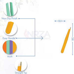Pince à sourcils professionnelle antistatique inclinée en acier inoxydable personnalisée pour une utilisation en beauté couleur noire - Product Image 2