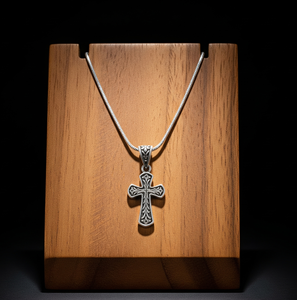 Collar de Plata de Ley 925 Unisex de Alta Calidad con Colgante de Cruz Vermeil Cadena de Eslabones Chapada en Oro Fino para Fiestas de Uso Diario - Product Image 4