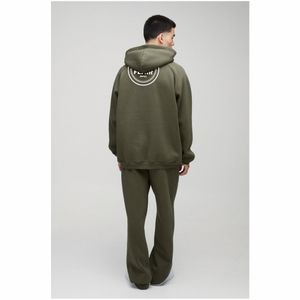 เสื้อฮู้ดสวมหัวผ้าคอตตอนออร์แกนิกสำหรับผู้ชาย, เสื้อกันหนาวแบบสวมหัวมีลายสีพื้นไซส์ใหญ่พิเศษสำหรับฤดูหนาว - Product Image 2