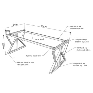 Patas de Mesa de Hierro Ensambladas KConcept 180x90cm HCKC009 para Abrigos de Mujer - Product Image 4