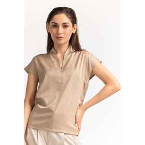 Top de Punto Beige de Cuello Alto para Mujer WM-CS-SS24-021 - Product Image 2