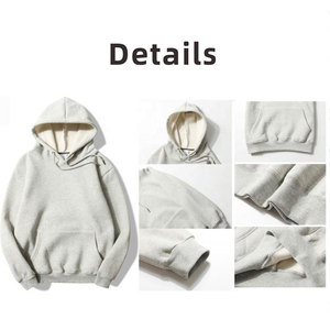 Boxy Fit pull personnalisé 360 Gsm Double point français éponge ouest surdimensionné blanc poids lourd 100% sweats à capuche en coton - Product Image 4
