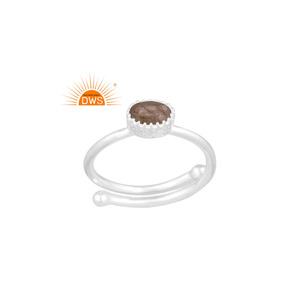 Hot selling fine sterling silver natural <b>Labradorite</b> gemstone stackable <b>ring</b> custom jewelry manufacturer - Product Image 4