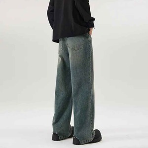 Vaqueros de Algodón Holgados de Estilo Vintage Gótico para Hombre, Corte Regular, Color Sólido, Cómodos, Ropa de Calle, Moda Casual, Tendencia - Product Image 2