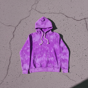 Sudadera con Capucha Morada Tie-Dye para Hombre, Corte Regular, Estilo Casual para Otoño, Diseño con Bolsillos, Tejido de Felpa Francesa - Product Image 1
