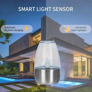 Lanternes Solaires LED Effet Bougie avec Flamme Vacillante, en Plastique Imperméable pour Jardin Extérieur, Terrasse, Balcon, Mariage et Maison - Product Image 4