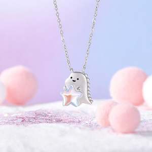 Collier pendentif Jeulia Hug Star mignon dinosaure pierre de lune - Product Image 5