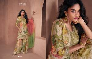 Tenue de soirée en georgette imprimée pêche pastel Salwar Kameez - Product Image 2