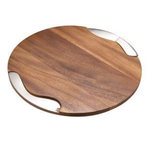 Factory Supply Natural Hardwood Oval Wooden Serving <b>Tray</b> With Handles Decorative Wood Platter For <b>Kitchen</b> Home Accent Organizer - Product Image 5