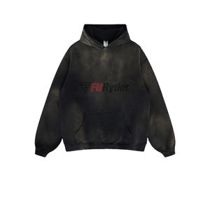 2024 mejor estilo caído hombro ácido lavado Sudadera con capucha 100% algodón diseño sin costuras personalizable OEM sudaderas en blanco directo - Product Image 3