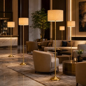 Adjustable Height Modern <strong>Cordless</strong> Rechargeable <strong>Floor</strong> <strong>Lamp</strong> with Dome Fabric Shade for Living Room Hotel - Product Image 1
