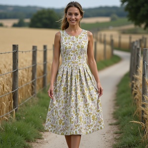 ชุดเดรสชายหาดพิมพ์ลายโบฮีเมียนสำหรับผู้หญิง, ชุดเดรสลำลองแขนกุดฤดูร้อนชุดใส่วันหยุดน้ำหนักเบาและมีสไตล์ - Product Image 1