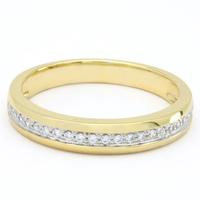 Cincin Berlian Asli Potongan Brilian 0.14ct Berlapis Rhodium Kuning 18K yang Dapat Disesuaikan, Buatan Khusus untuk Wanita, Pasangan, Ulang Tahun, Pertunangan