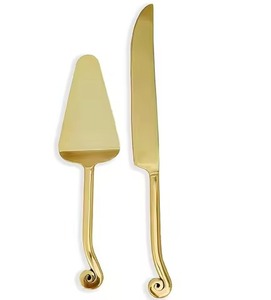 Vajilla juego de servidor de pasteles, herramientas para servir postres de acero inoxidable dorado, utensilios de fiesta de boda, cortador de repostería elegante, servidor de pasteles - Product Image 6