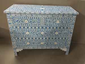 Inian Craft Galore BO0012 Muebles Artesanales con Incrustaciones de Hueso Natural, Imitación Antigua Pulida, Decoración Europea para el Hogar, para el Amor - Product Image 3