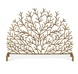 Metal <b>Brass</b> Solid Metal <b>Fire</b> Screen Spark <b>Guard</b> for Baby/Kids/Pets Gold Metal Grill Handmade Firescreen Good Selling Tree Design - Product Image 1