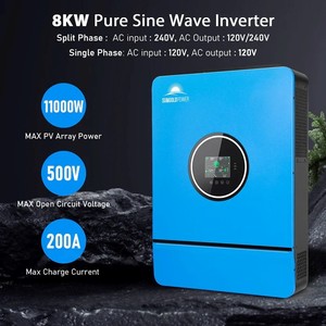 Kit solaire hors réseau Su nG old Po we r 8000W 48VDC 120V/240V avec batterie au lithium LifePo4 10.24KWH et 8 panneaux solaires de 415 Watts - Product Image 2