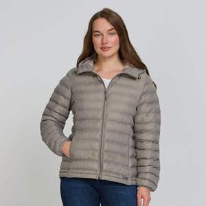 Blouson bomber en jean gris clair pour femme, chaud, à capuche, léger, coupe-vent, vêtement d'extérieur pour temps froid - Product Image 2