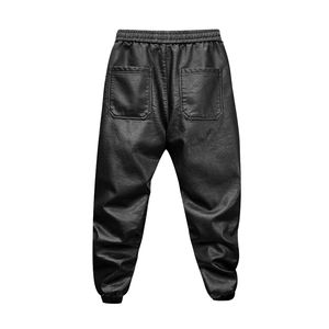 Pantalon en cuir personnalisé de haute qualité pour hommes de grande taille Logo en relief 3D jambe droite style décontracté mi lourd élastique léger - Product Image 2