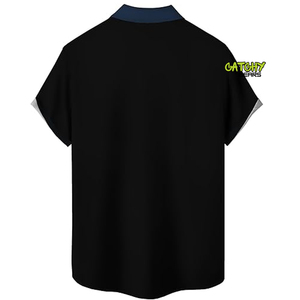 เสื้อเชิ้ตฮาวายผ้าทอลายทแยงสำหรับผู้ชาย, สำหรับฤดูร้อนน้ำหนักเบามีกระดุมพิมพ์ลายดอกไม้ระบายอากาศได้ดีปก3D - Product Image 2