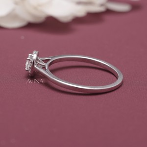 IGI Certified Cushion Cut Diamond Halo Solitaire <b>Ring</b> in 18KT Yellow / Rose & White Gold - Product Image 3