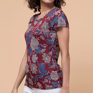 2025 femmes été T-shirt décontracté nouveau coton 100% tissé tissu col rond à manches courtes Design chemises - Product Image 1