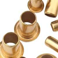 Rivets tubulaires dorés polis à tête à bride pour l'artisanat du cuir et du métal