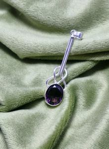 Collar con Colgante de Plata de Ley 925 con Amatista Curativa, Diseño Floral Hecho a Mano, Joyería Unisex, Regalo - Product Image 6