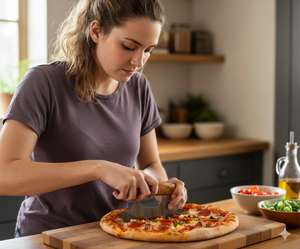 Cuchillo Ulu de Estilo Tradicional Hecho a Mano, Hoja de Acero de Damasco Natural Forjada, Funda de Cuero y Madera de Arce, Cuchillo de Cocina Ecológico - Product Image 2