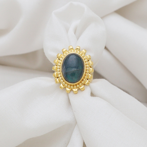 New Trendy 925 Sterling Silver Labardite <b>Ring</b> with 18K Gold Plating for Weddings or Parties - Product Image 2