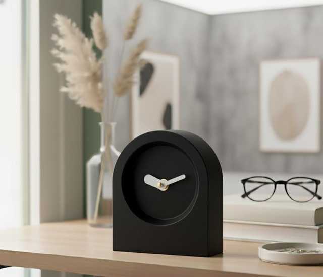 CRAFT EXIM Luxury Natural Marble Quartz Art Deco Desk Clock Battery Operated Needle Display Premium Handcrafted Decor for Home