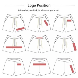 Summer Men <b>Shorts</b> Outdoor Sweat Fashion Streetwear Fitness Solid 100% Cotton Fleece Drawstring Microstretch Wholesale - Product Image 3