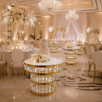 Table Ronde Dorée en Acier Inoxydable de Haute Qualité pour Fêtes et Mariages - Vente en Gros Usine