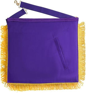 Delantal Bordado de Lujo de la Logia Azul del Antiguo Gran Maestro con Imán - Corona de Terciopelo Dorado y Morado - Product Image 3