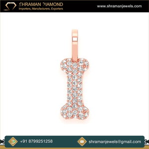 Collar con Colgante de Hueso de Perro con Diamantes Naturales Engastados en Oro Amarillo de 14K, Diseño Único, Joyería de Moda, Regalo de Lujo Unisex - Product Image 5