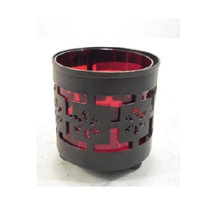 <b>Red</b> Painted Metal With Glass Hurricanes <b>Candle</b> Holder for Home Decorative Wedding Party Christmas Lighting Table Top Decor Use - Product Image 2