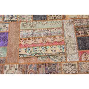 Alfombra de lana turca naranja Vintage 3 pies 11 pulgadas X 8 pies 9 pulgadas Patchwork tejido plano sala de estar alfombra con respaldo de látex - Product Image 5