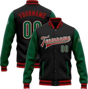 Classique décontracté hommes Varsity Baseball veste coton mélangé Letterman sweat avec col montant hiver Sport vêtements d'extérieur hauts - Product Image 6