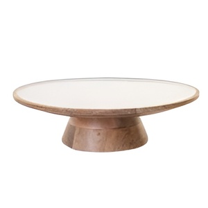 Soporte de pastel de madera de nuevo diseñador vintage con tapa Soporte de pastel de servicio de madera de color dorado para restaurante y eventos de hotel - Product Image 3