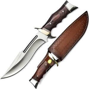 Couteau à lame fixe de 12,2 pouces avec étui pour la survie en plein air, le camping, la pêche, la chasse, couteaux à tête en cuivre, manche en bois - Product Image 3