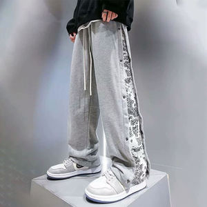 Venta al por mayor ácido lavado pantalones de chándal de los hombres de alta calidad pantalones de chándal con bolsillos logotipo personalizado pantalones de chándal para los hombres - Product Image 1