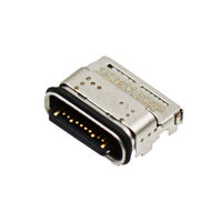 Panjang 8.65mm 24 Pin USB 3.1 Tipe c Port Horizontal masukkan soket SMT berlapis emas 15 U konektor wanita tahan air