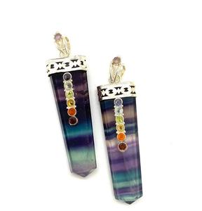 Supwer Quality With Cheap Price on Soha Agate Natural Multi Flourite <b>Crystal</b> Chakra Pencil Pendants For Gifts & Sale - Product Image 4